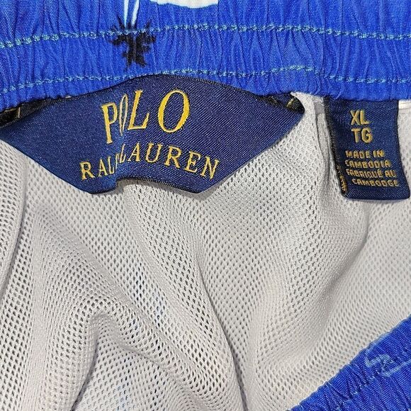 Polo Ralph Lauren Men's Size XL Blue Sailboat Board Shorts Lined Swim Trunks - Picture 3 of 6